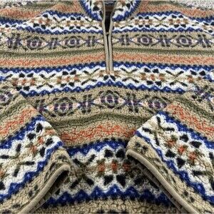 Old Navy Sherpa Fleece Quarter Zip Western Desert Pueblo Aztec Men's Small